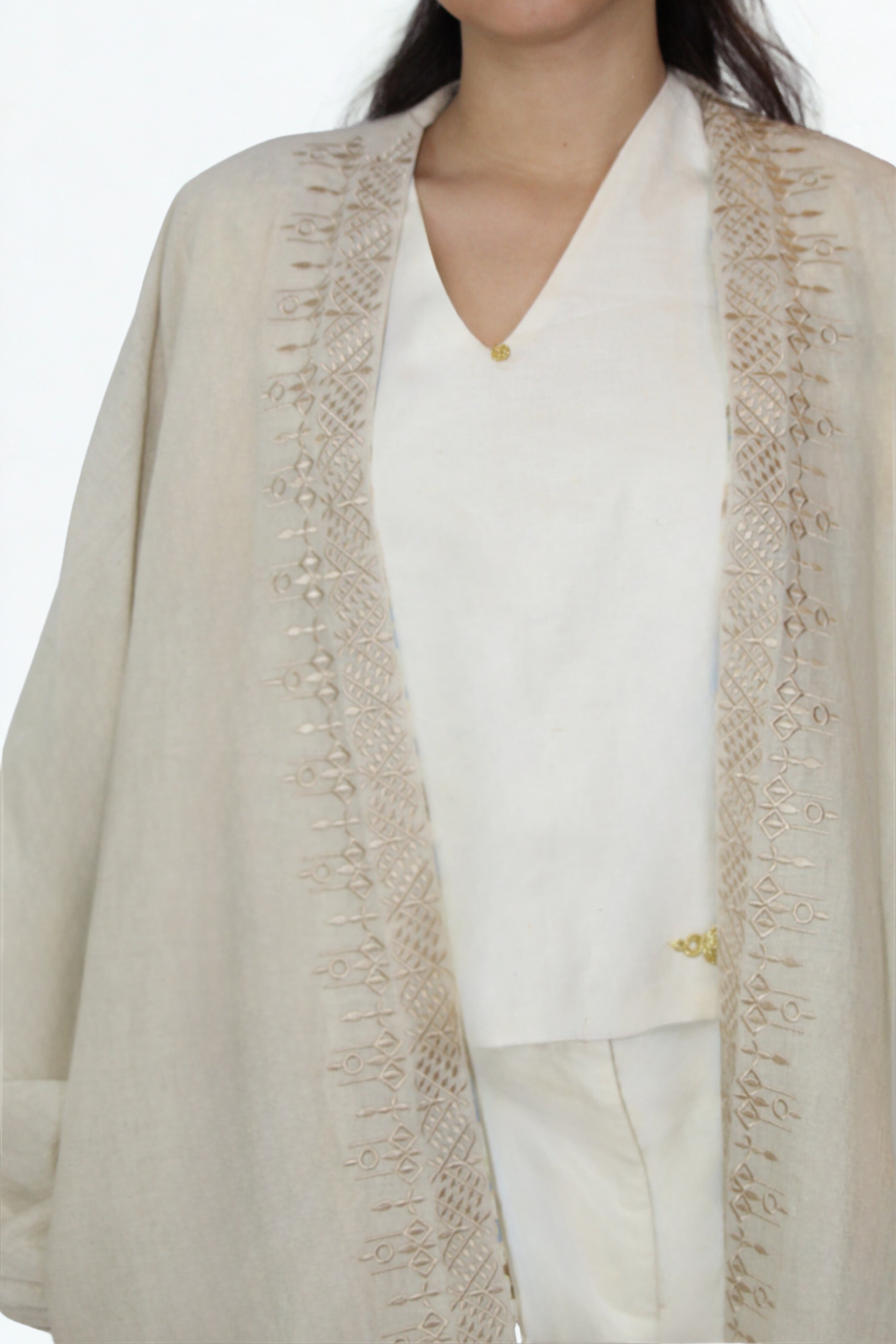Kimono Réversible Beige & Floral
