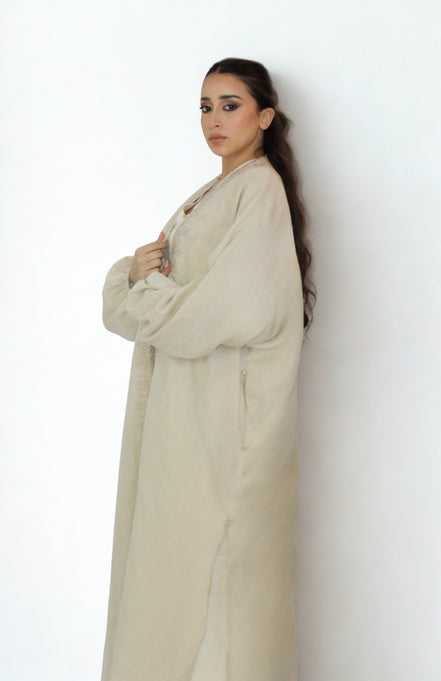 Kimono Réversible Beige & Floral