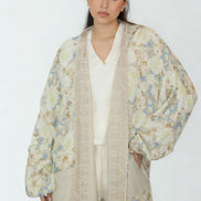 Kimono Réversible Beige & Floral