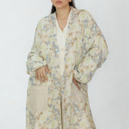 Kimono Réversible Beige & Floral
