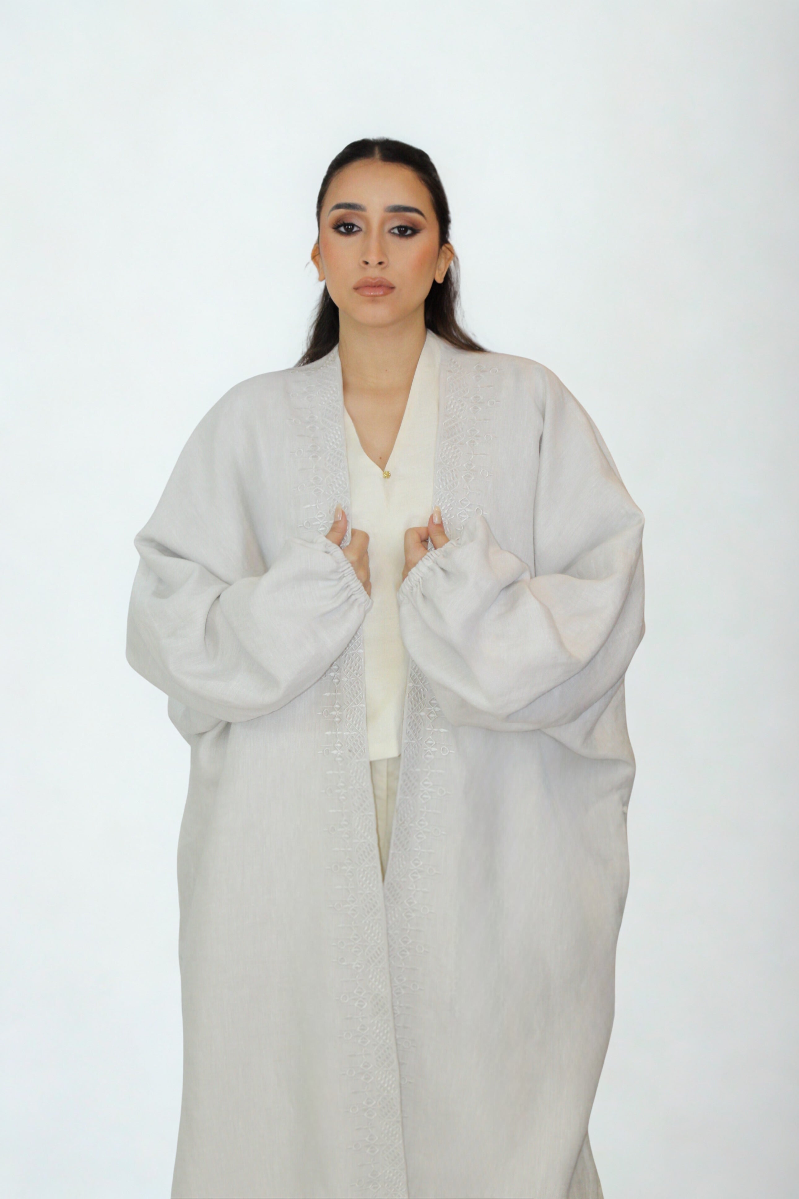 Kimono Beige Brodé