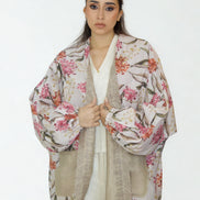 Kimono Réversible Floral & Beige