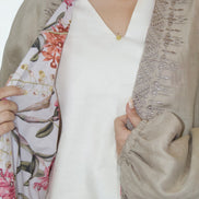 Kimono Réversible Floral & Beige
