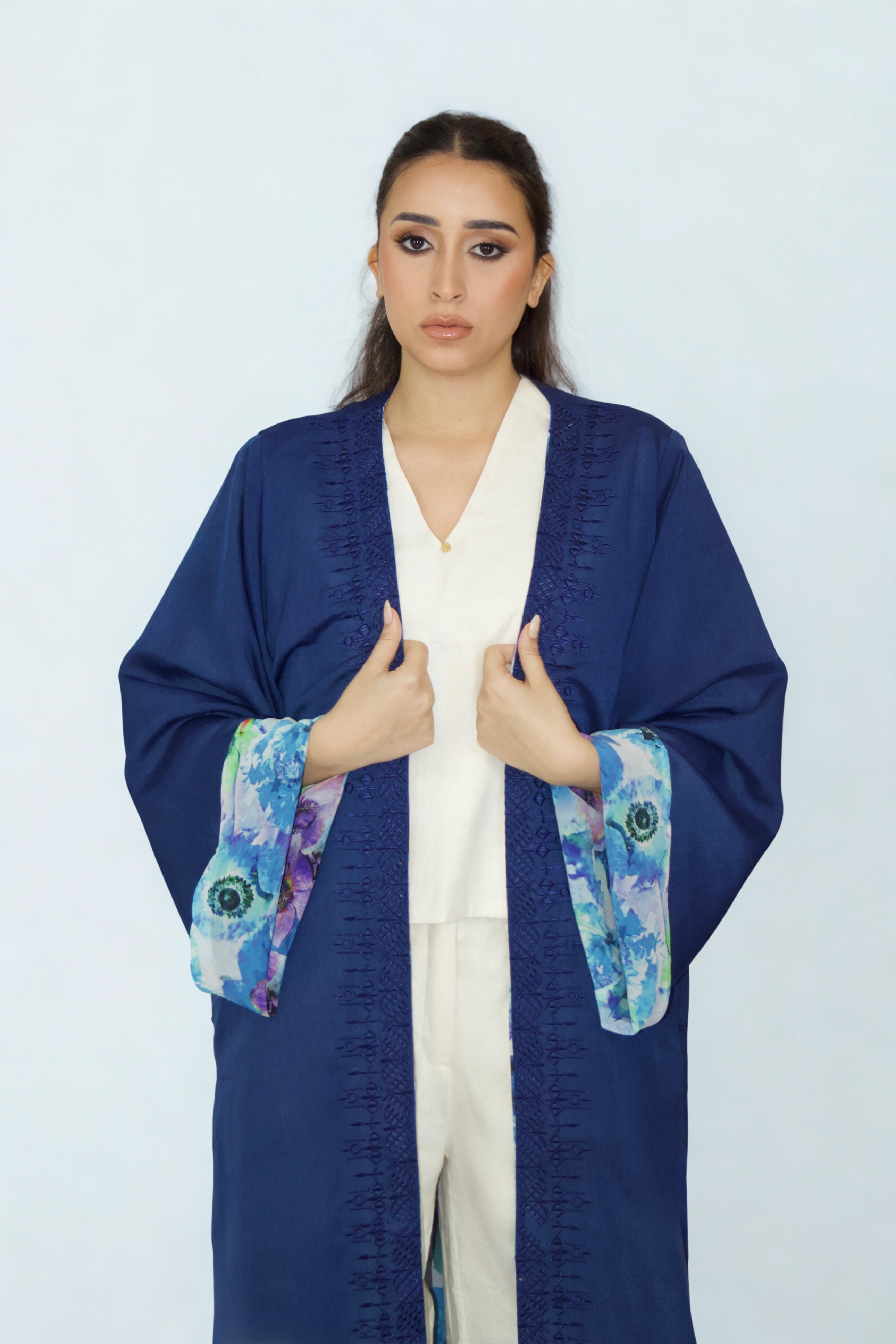 Kimono Réversible Bleu Floral