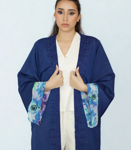 Kimono Réversible Bleu Floral