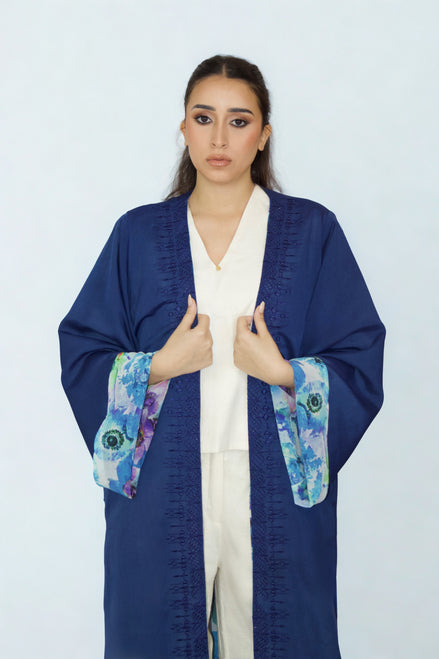 Kimono Réversible Bleu Floral