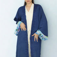 Kimono Réversible Bleu Floral