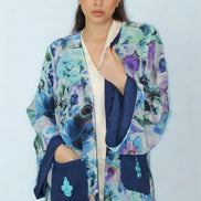 Kimono Réversible Bleu Floral