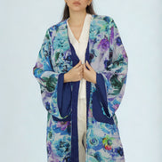 Kimono Réversible Bleu Floral