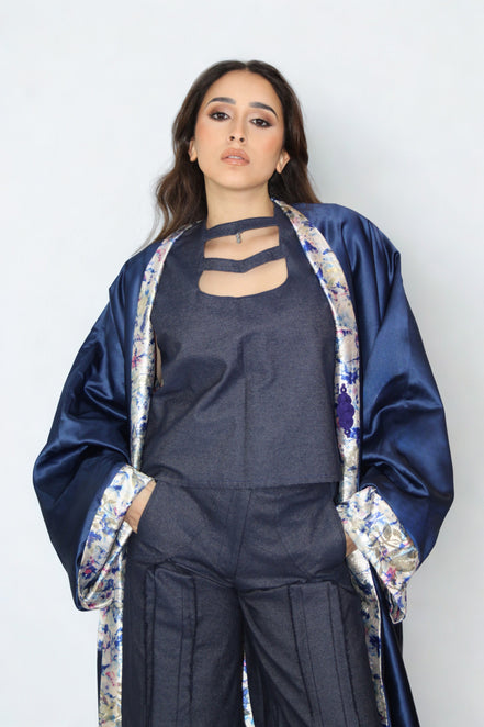 Kimono Réversible Nuit Satin