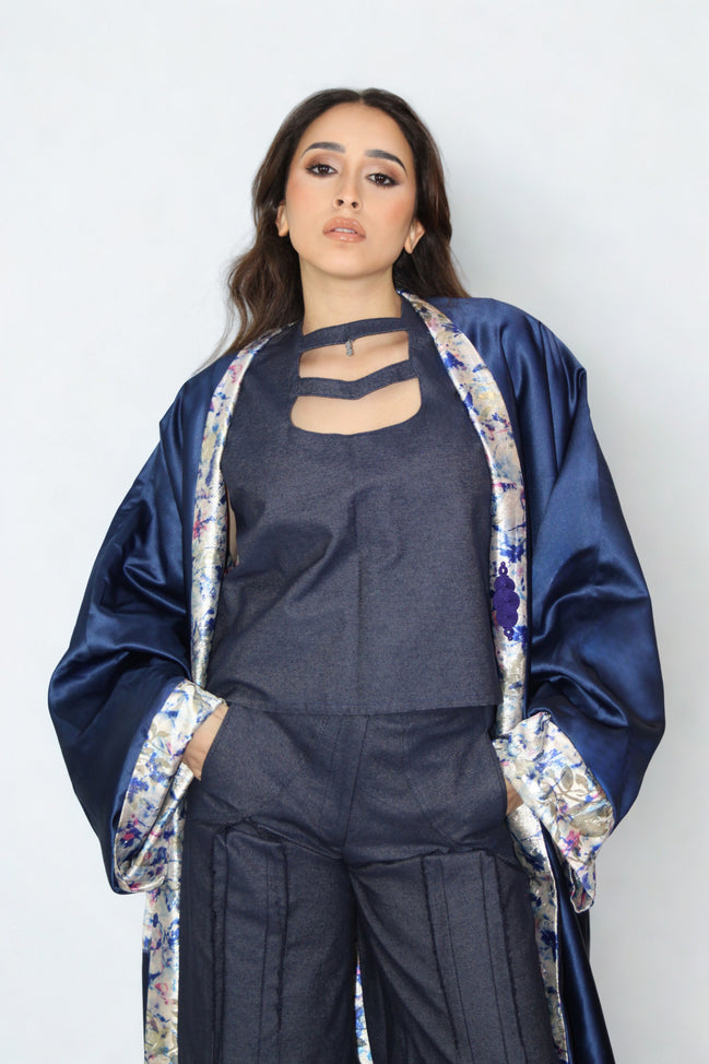 Kimono Réversible Nuit Satin