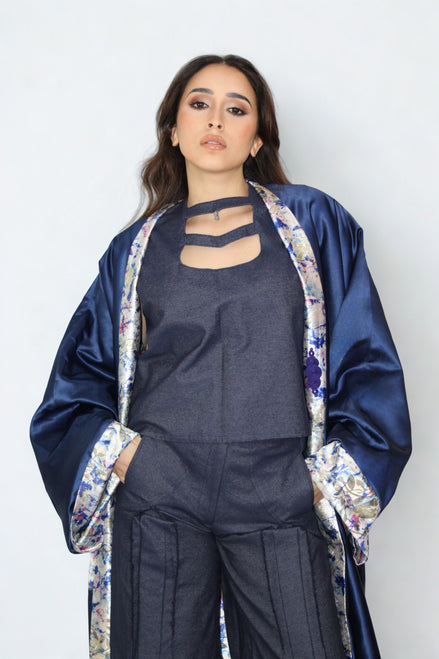 Kimono Réversible Nuit Satin
