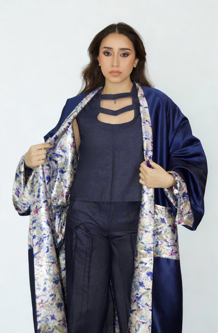 Kimono Réversible Nuit Satin