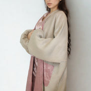 Kimono Réversible Rose & Beige