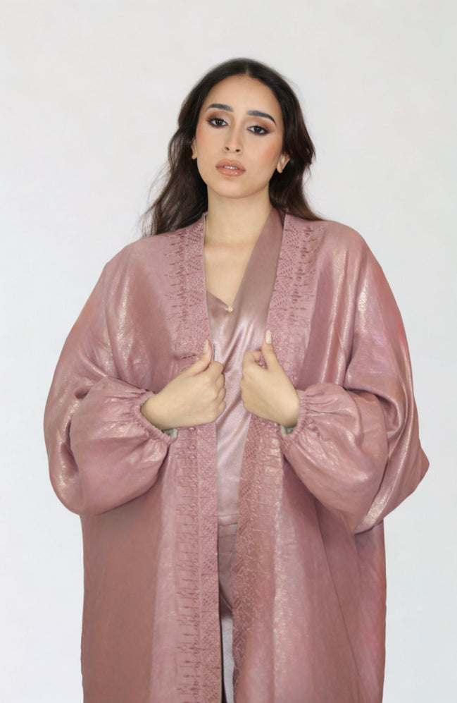 Kimono Réversible Rose & Beige