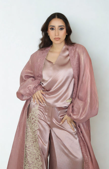 Kimono Réversible Rose & Beige