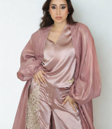 Kimono Réversible Rose & Beige