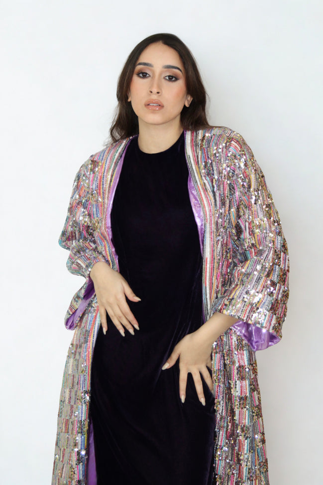 Kimono Brodé Multicolore