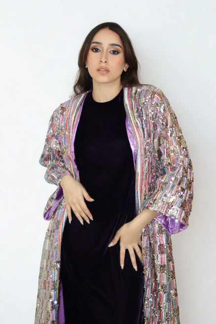 Kimono Brodé Multicolore
