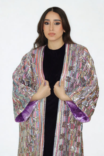 Kimono Brodé Multicolore